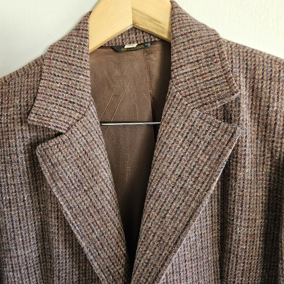 Vintage Forstmann Welsh Tweed 100% Virgin wool button down blazer Size L - Picture 5 of 16